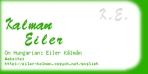 kalman eiler business card