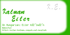 kalman eiler business card